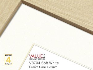 VALUE2 Cream Core Soft White 1.25mm Level 4 Mountboard 1 sheet