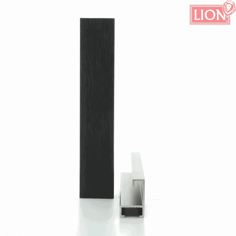 8mm 'Aluminium M10' Matt Black Length Aluminium Moulding